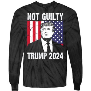 Trump Not Guilty 2024 Free Trump Usa Election Tie-Dye Long Sleeve Shirt