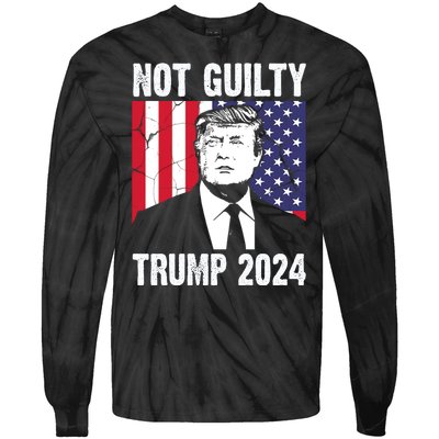 Trump Not Guilty 2024 Free Trump Usa Election Tie-Dye Long Sleeve Shirt