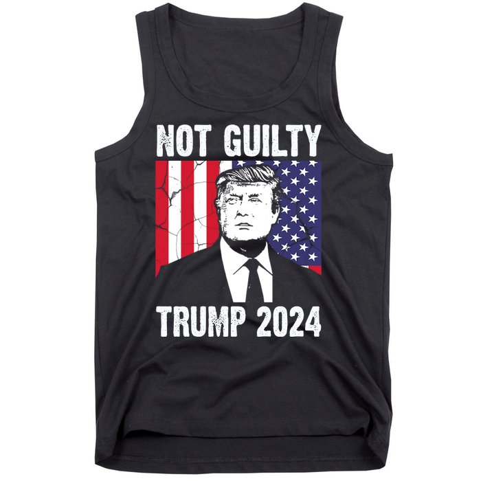 Trump Not Guilty 2024 Free Trump Usa Election Tank Top