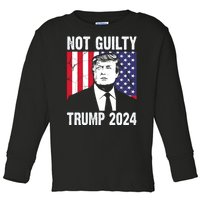 Trump Not Guilty 2024 Free Trump Usa Election Toddler Long Sleeve Shirt