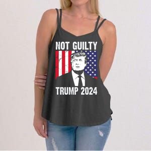 Trump Not Guilty 2024 Free Trump Usa Election Women's Strappy Tank