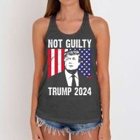 Trump Not Guilty 2024 Free Trump Usa Election Women's Knotted Racerback Tank