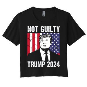 Trump Not Guilty 2024 Free Trump Usa Election Women's Crop Top Tee