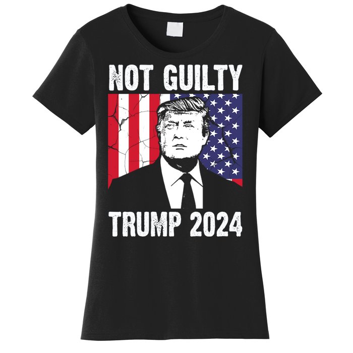 Trump Not Guilty 2024 Free Trump Usa Election Women's T-Shirt