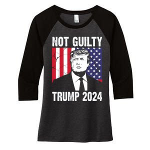 Trump Not Guilty 2024 Free Trump Usa Election Women's Tri-Blend 3/4-Sleeve Raglan Shirt