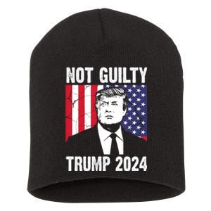 Trump Not Guilty 2024 Free Trump Usa Election Short Acrylic Beanie