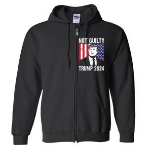 Trump Not Guilty 2024 Free Trump Usa Election Full Zip Hoodie