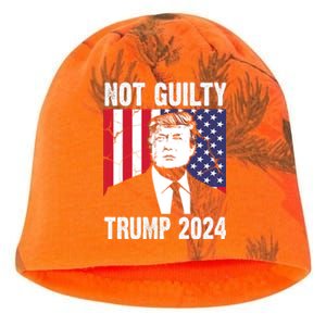 Trump Not Guilty 2024 Free Trump Usa Election Kati - Camo Knit Beanie