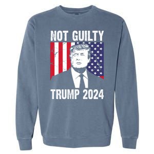 Trump Not Guilty 2024 Free Trump Usa Election Garment-Dyed Sweatshirt