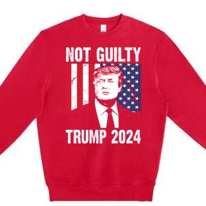 Trump Not Guilty 2024 Free Trump Usa Election Premium Crewneck Sweatshirt