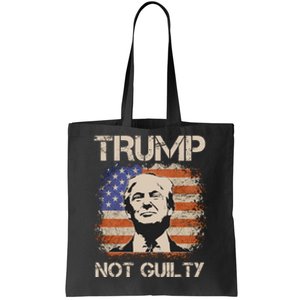 Trump Not Guilty Pro Trump Supporter American Flag Tote Bag