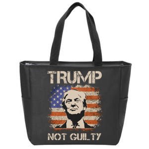 Trump Not Guilty Pro Trump Supporter American Flag Zip Tote Bag