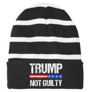 Trump Not Guilty, Trump Campaign Striped Beanie with Solid Band