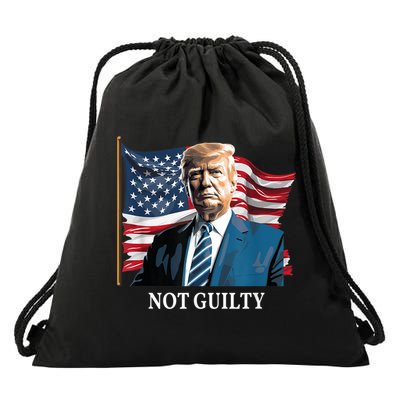 Trump Not Guilty Drawstring Bag