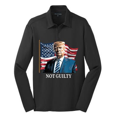 Trump Not Guilty Silk Touch Performance Long Sleeve Polo