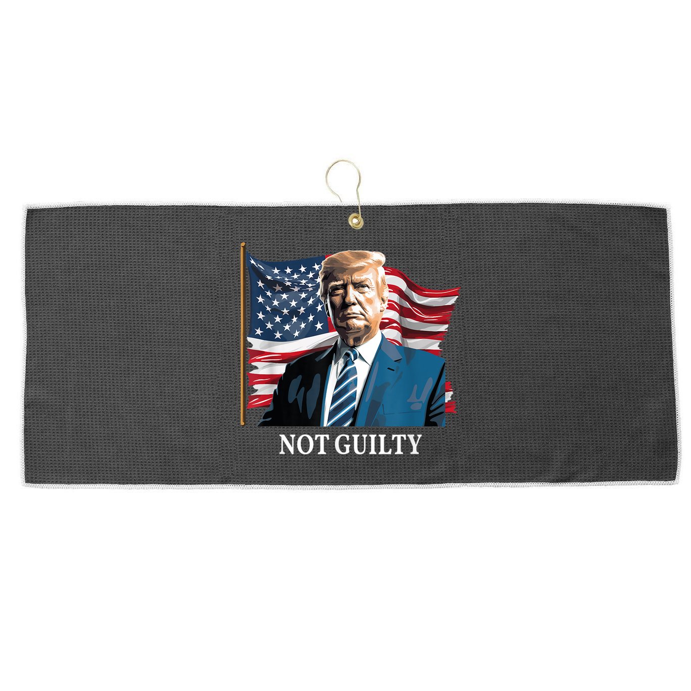 Trump Not Guilty Large Microfiber Waffle Golf Towel