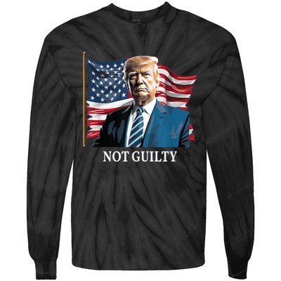 Trump Not Guilty Tie-Dye Long Sleeve Shirt