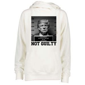 Trump Not Guilty Free Trump Womens Funnel Neck Pullover Hood