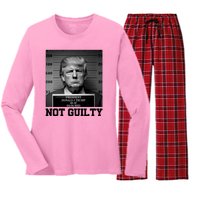 Trump Not Guilty Free Trump Women's Long Sleeve Flannel Pajama Set 