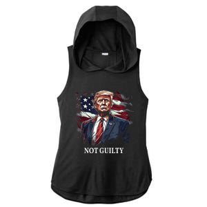 Trump Not Guilty Ladies PosiCharge Tri-Blend Wicking Draft Hoodie Tank