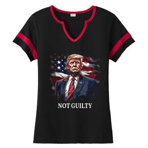 Trump Not Guilty Ladies Halftime Notch Neck Tee