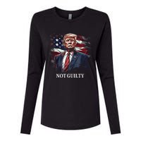 Trump Not Guilty Womens Cotton Relaxed Long Sleeve T-Shirt