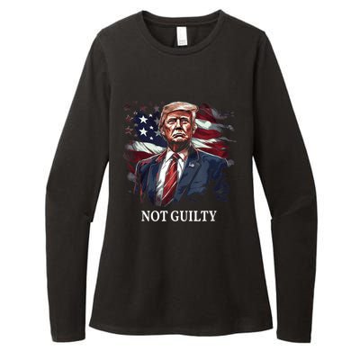 Trump Not Guilty Womens CVC Long Sleeve Shirt