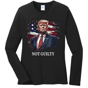 Trump Not Guilty Ladies Long Sleeve Shirt