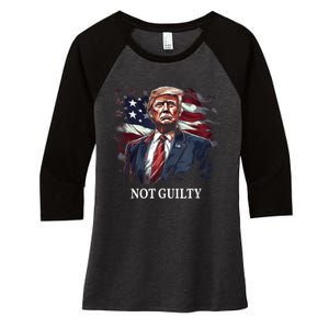 Trump Not Guilty Women's Tri-Blend 3/4-Sleeve Raglan Shirt