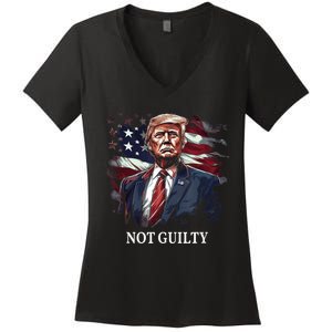 Trump Not Guilty Women's V-Neck T-Shirt