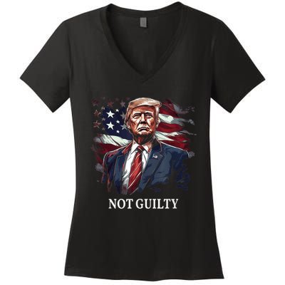 Trump Not Guilty Women's V-Neck T-Shirt