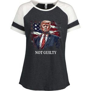 Trump Not Guilty Enza Ladies Jersey Colorblock Tee