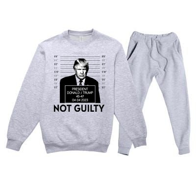 Trump Not Guilty Premium Crewneck Sweatsuit Set