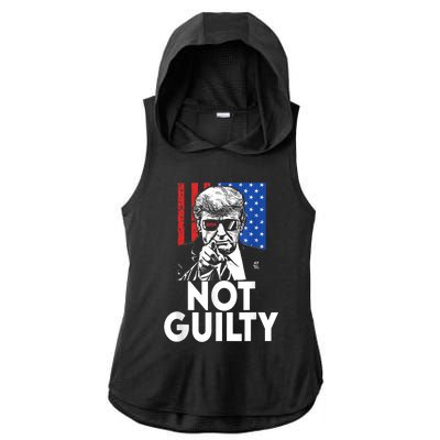 Trump Not Guilty Donald Trump 2024 Ladies PosiCharge Tri-Blend Wicking Draft Hoodie Tank