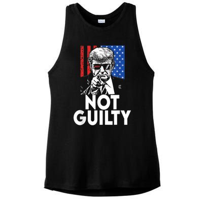 Trump Not Guilty Donald Trump 2024 Ladies PosiCharge Tri-Blend Wicking Tank