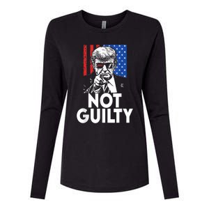 Trump Not Guilty Donald Trump 2024 Womens Cotton Relaxed Long Sleeve T-Shirt