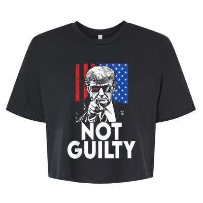 Trump Not Guilty Donald Trump 2024 Bella+Canvas Jersey Crop Tee