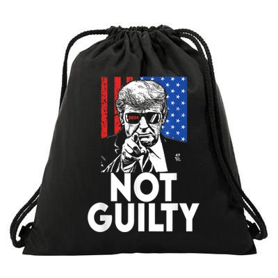 Trump Not Guilty Donald Trump 2024 Drawstring Bag