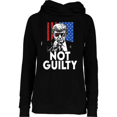 Trump Not Guilty Donald Trump 2024 Womens Funnel Neck Pullover Hood