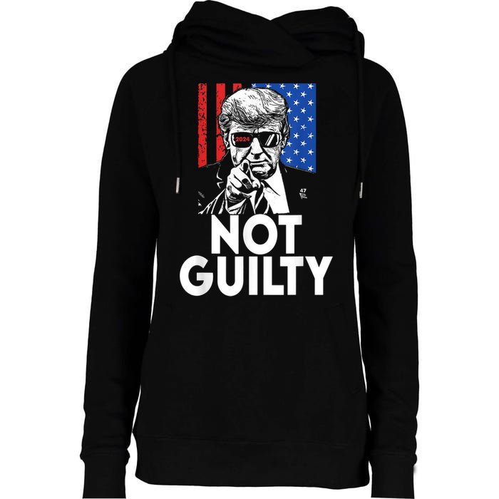 Trump Not Guilty Donald Trump 2024 Womens Funnel Neck Pullover Hood