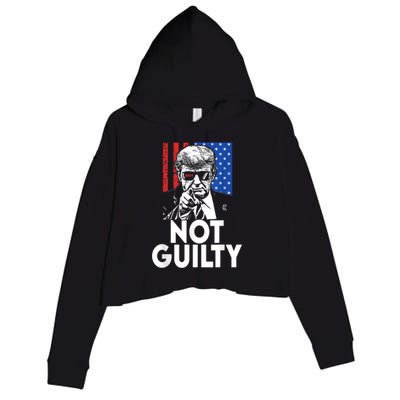 Trump Not Guilty Donald Trump 2024 Crop Fleece Hoodie