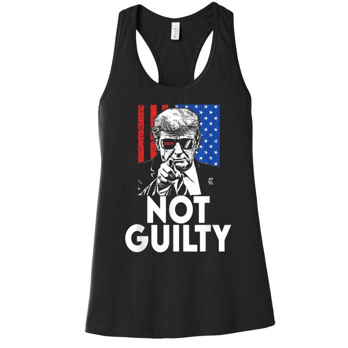 Trump Not Guilty Donald Trump 2024 Women's Racerback Tank