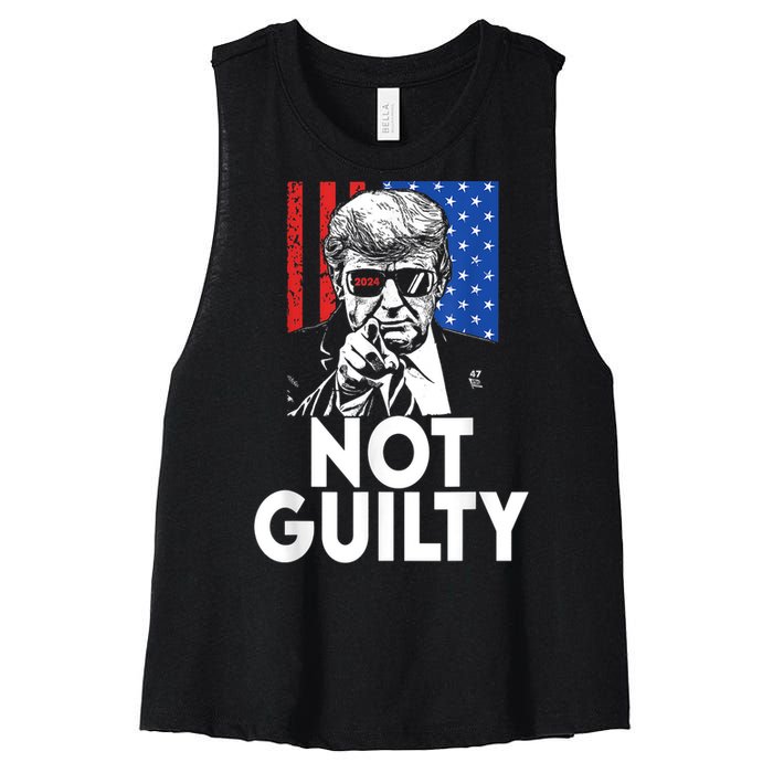 Trump Not Guilty Donald Trump 2024 Women's Racerback Cropped Tank