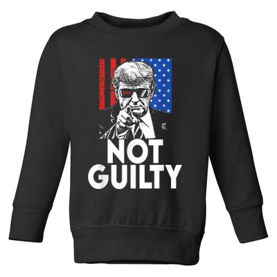 Trump Not Guilty Donald Trump 2024 Toddler Sweatshirt