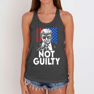 Trump Not Guilty Donald Trump 2024 Women's Knotted Racerback Tank