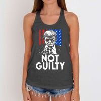 Trump Not Guilty Donald Trump 2024 Women's Knotted Racerback Tank