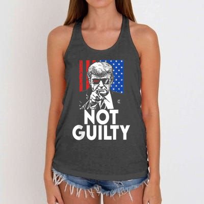 Trump Not Guilty Donald Trump 2024 Women's Knotted Racerback Tank