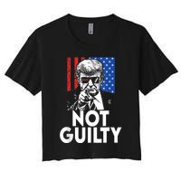 Trump Not Guilty Donald Trump 2024 Women's Crop Top Tee