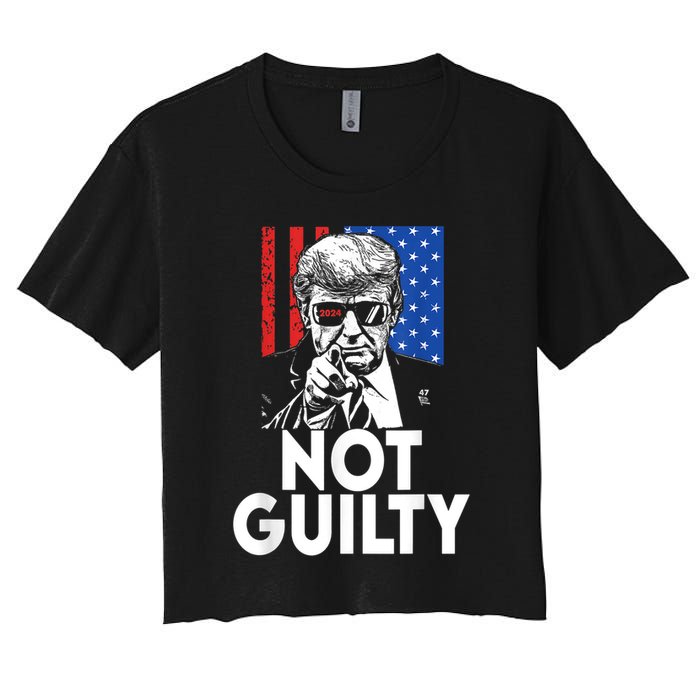 Trump Not Guilty Donald Trump 2024 Women's Crop Top Tee