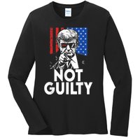 Trump Not Guilty Donald Trump 2024 Ladies Long Sleeve Shirt